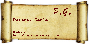 Petanek Gerle névjegykártya